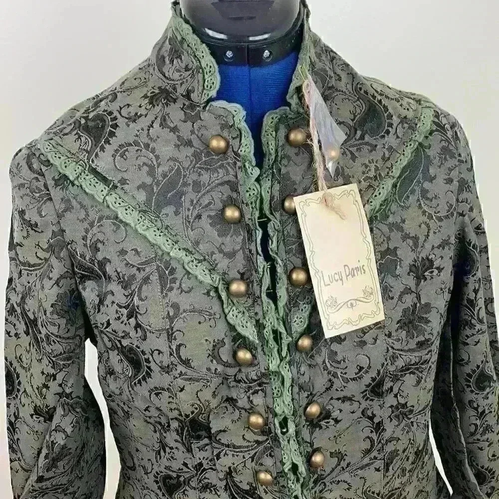 🆕nwt Lucy Paris brocade jacket with lace t… - Picture 4 of 11